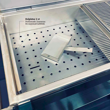 Roths rostfria kolgrill, detaljbild