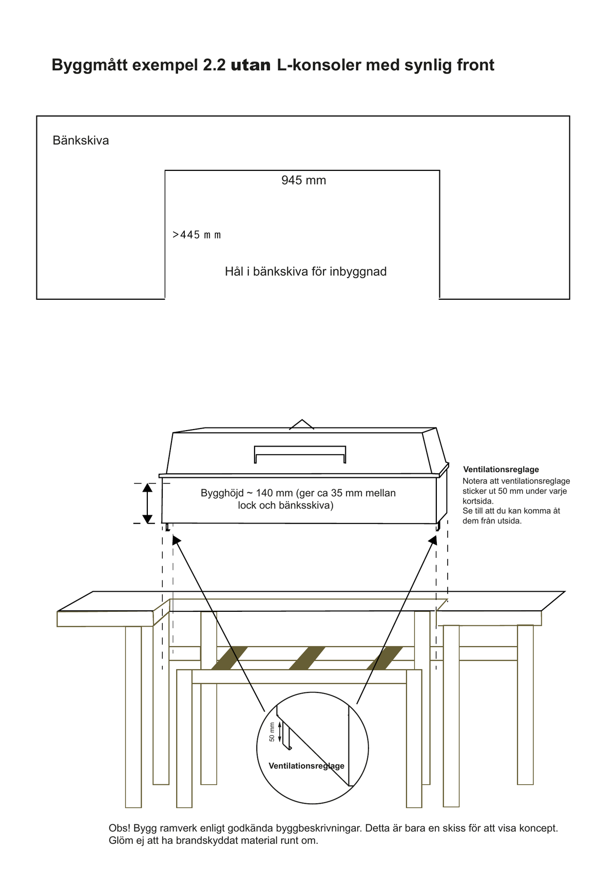 Grill à charbon de bois encastrable Roths™ en acier inoxydable