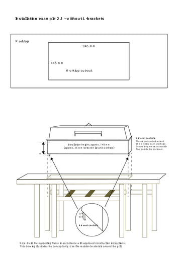 Grill à charbon de bois encastrable Roths™ en acier inoxydable